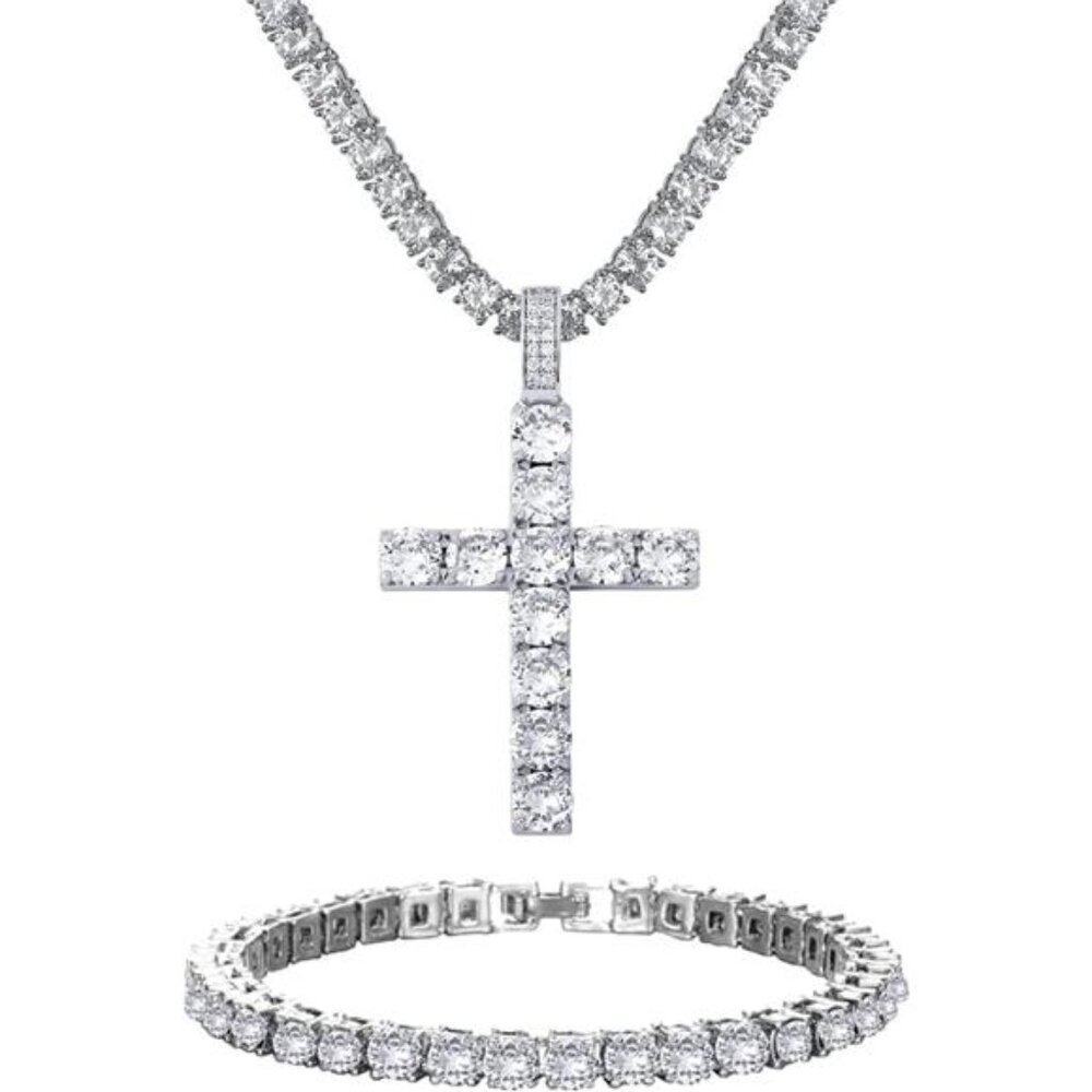 Ronglry Cuban Link Chain for Men Miami Cuban Link Chain Silver Cuban Chain 18"
